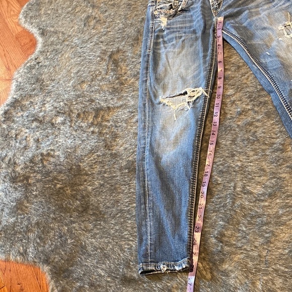 Silver suko  super stretch Aiko mid ankle distressed skinny jeans Sz 28 - Picture 7 of 15